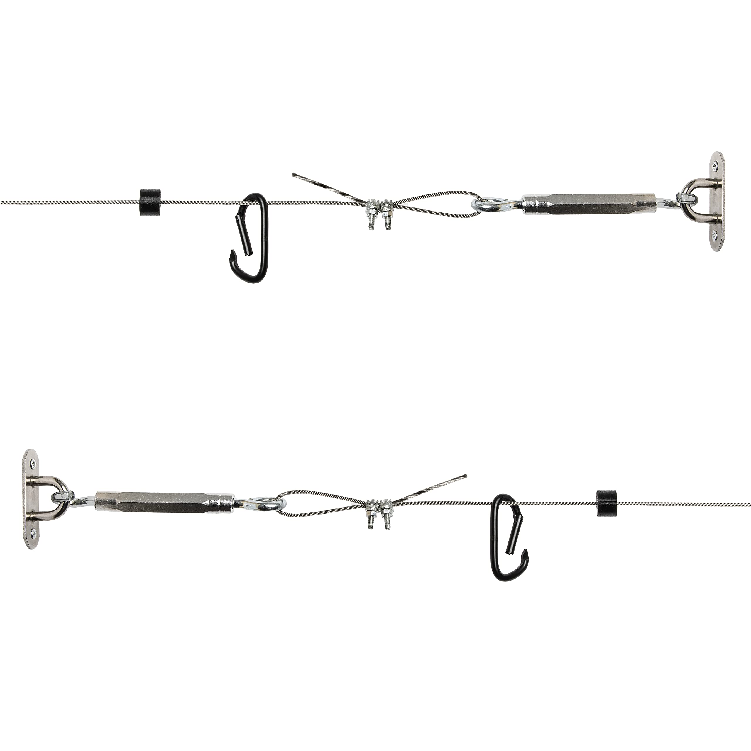 GoSports 30 ft Span Adjustable Wire Hanging Kit - Stainless Steel Cable System for Indoor & Outdoor Use - Hang Sports Nets, Stri
