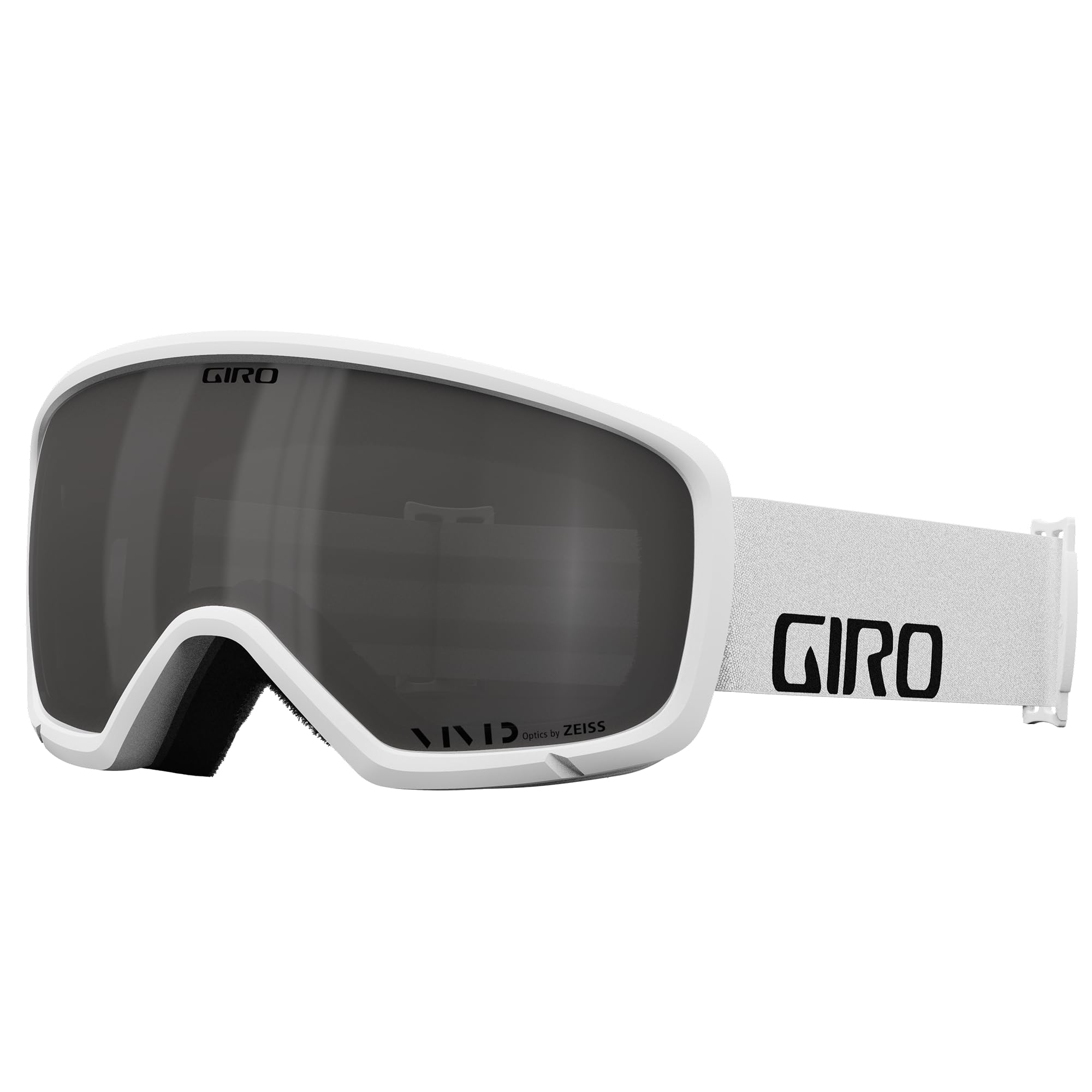Giro Ringo Ski Goggles - Snowboard Goggles for Men, Women & Youth - White Wordmark Strap with VIVID Smoke Lens