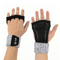 CULT Leather Gym Gloves with Wrist Wrap Support for Weightlifting & Powerlifting | Heavy Duty Leather Half Finger Workout Gloves