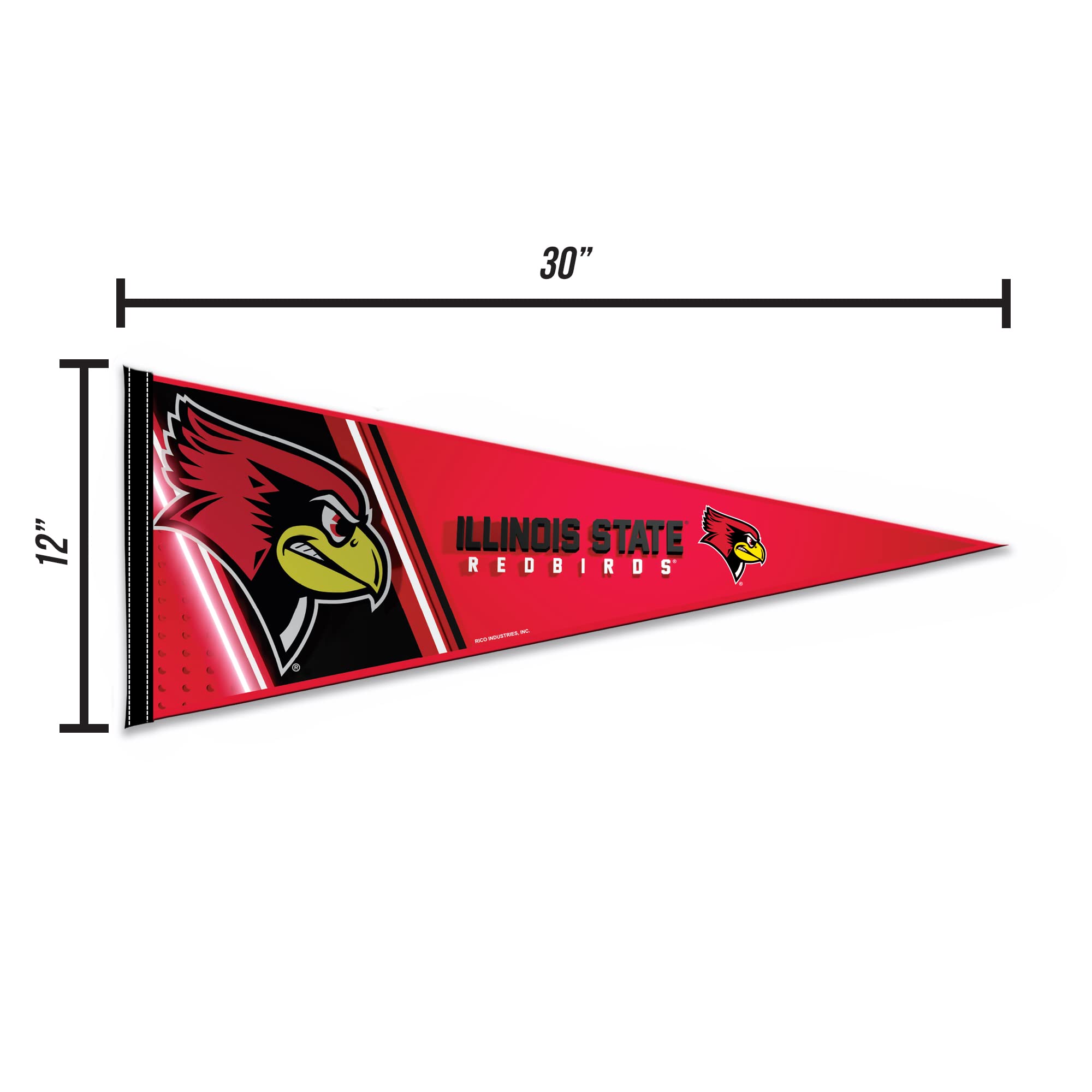 Rico Industries Ncaa Illinois State Redbirds Primary 12'' X 30'' Felt Wall D  Cor Pennant - Great For Home/Bed Room/Man Cave D