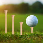 Mazel Natural Wood/Bamboo Golf Tees 2 3/4 Inch & 3 1/4 Inch,Pack 50,Reduce Friction & Side Spin,More Durable And Stable Golf Tee