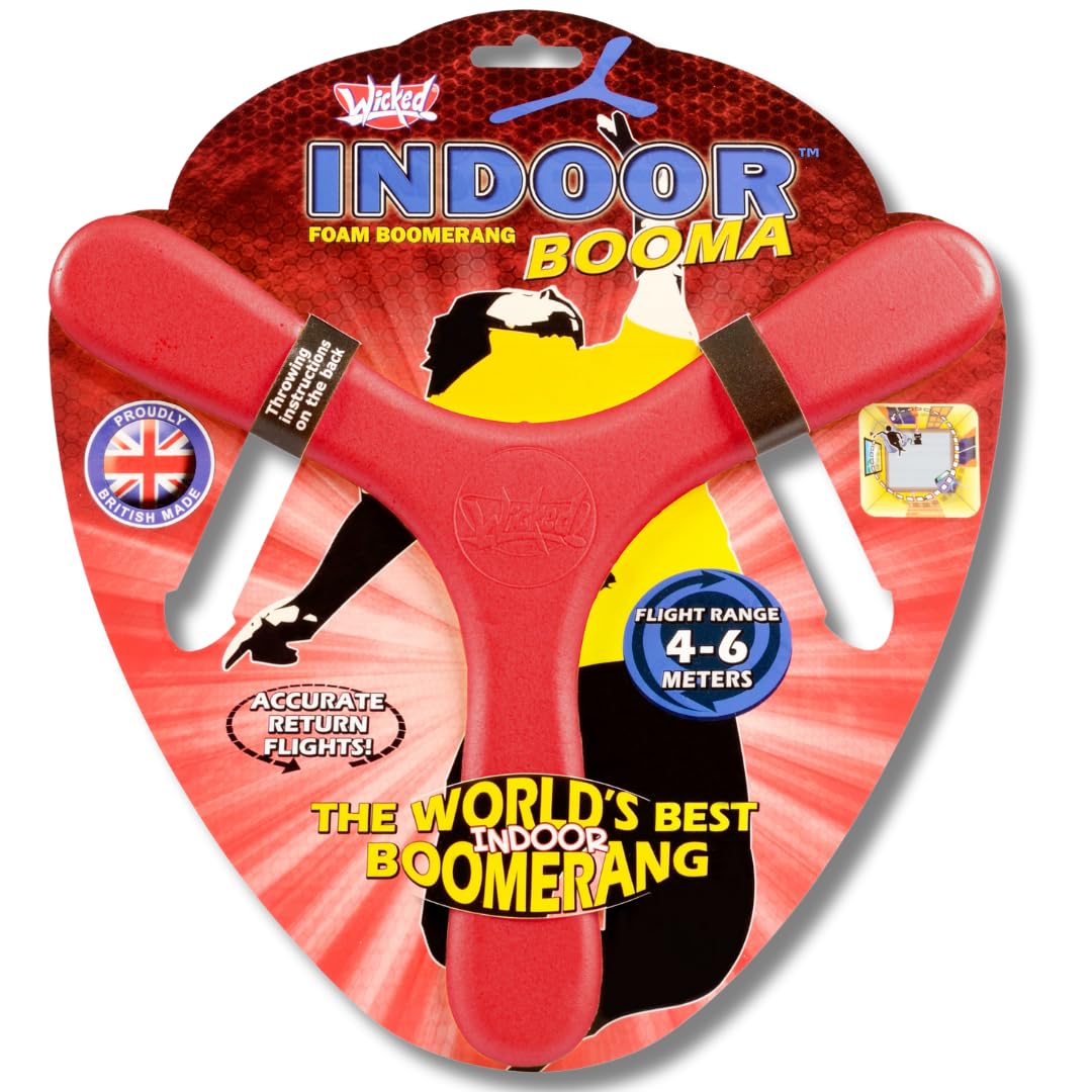 Wicked Indoor Booma - The World'S Best Indoor Boomerang. Special Memorang Foam To Play Safe At Home/Backyards. 1 Random Color Bo
