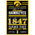 WinCraft NCAA Iowa Hawkeyes SignWood Established Design, Team Color, 11x17