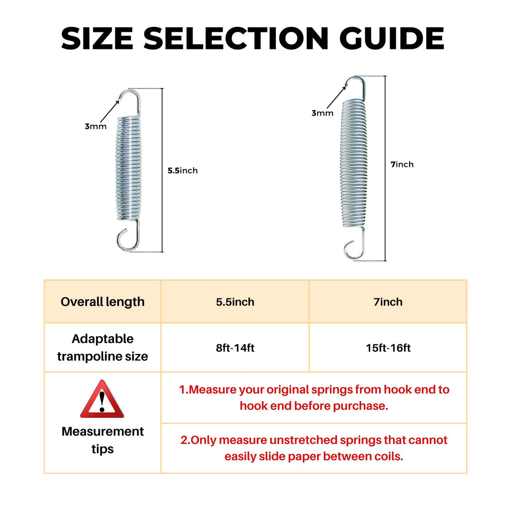 5.5 Inch Trampoline Springs Heavy Duty Stainless Steel Replacement Springs, Set Of 16