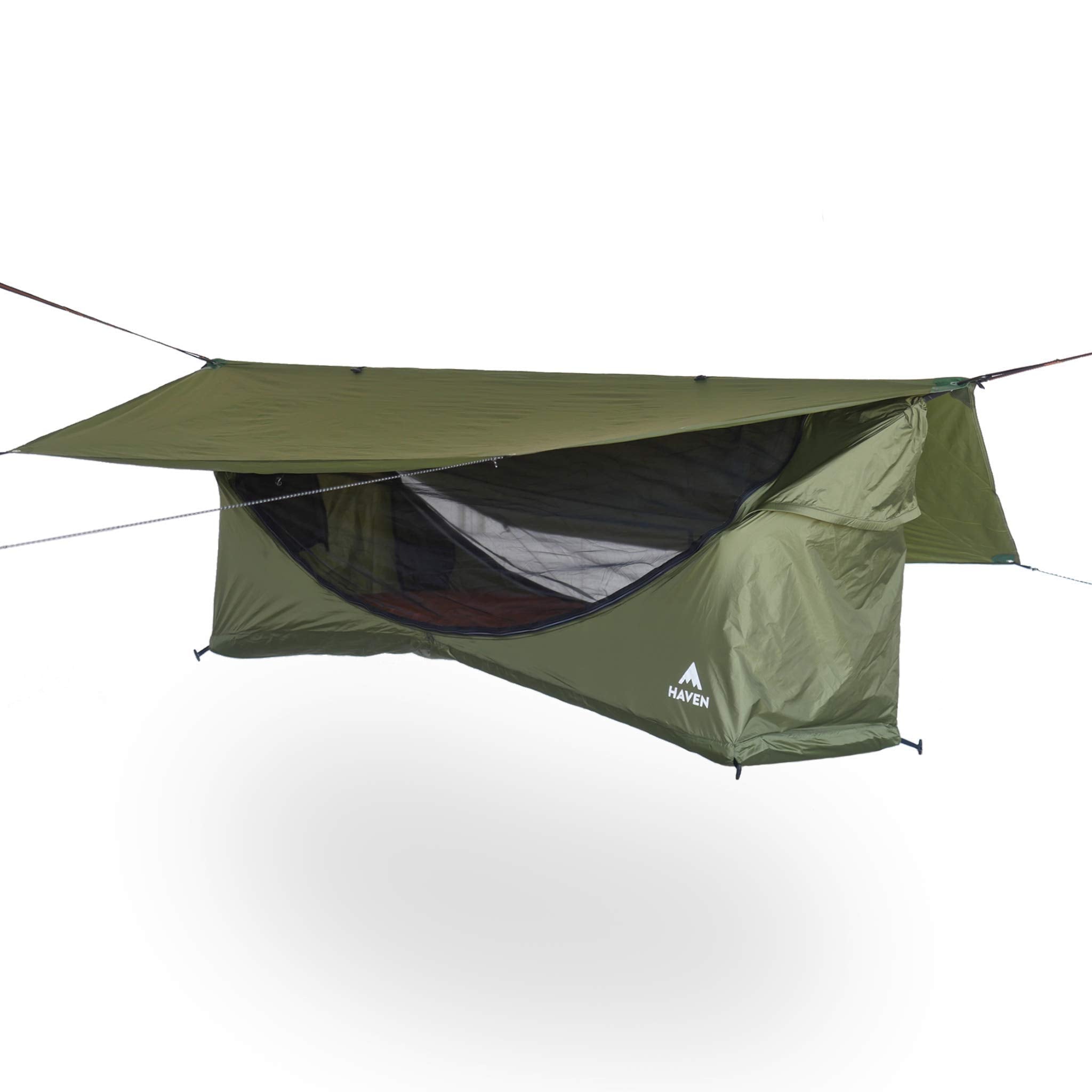 Haven Tent Standard Lay Flat Hammock Tent - Waterproof Tent & Nylon/Polyester Camping Hammock With Mosquito Net - Includes Insul