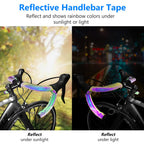 Bumlon Road Bike Handlebar Tape, Bicycle Bar Tape, Pu Leather + Eva, Reflective Cycling Handle Grip Wrap - 2 Rolls