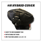 Majek Retro Golf Headcover Black Red And White Vintage Leather Style Hybrid Head Cover Classic Look, Wheel Tag Includes Numbers