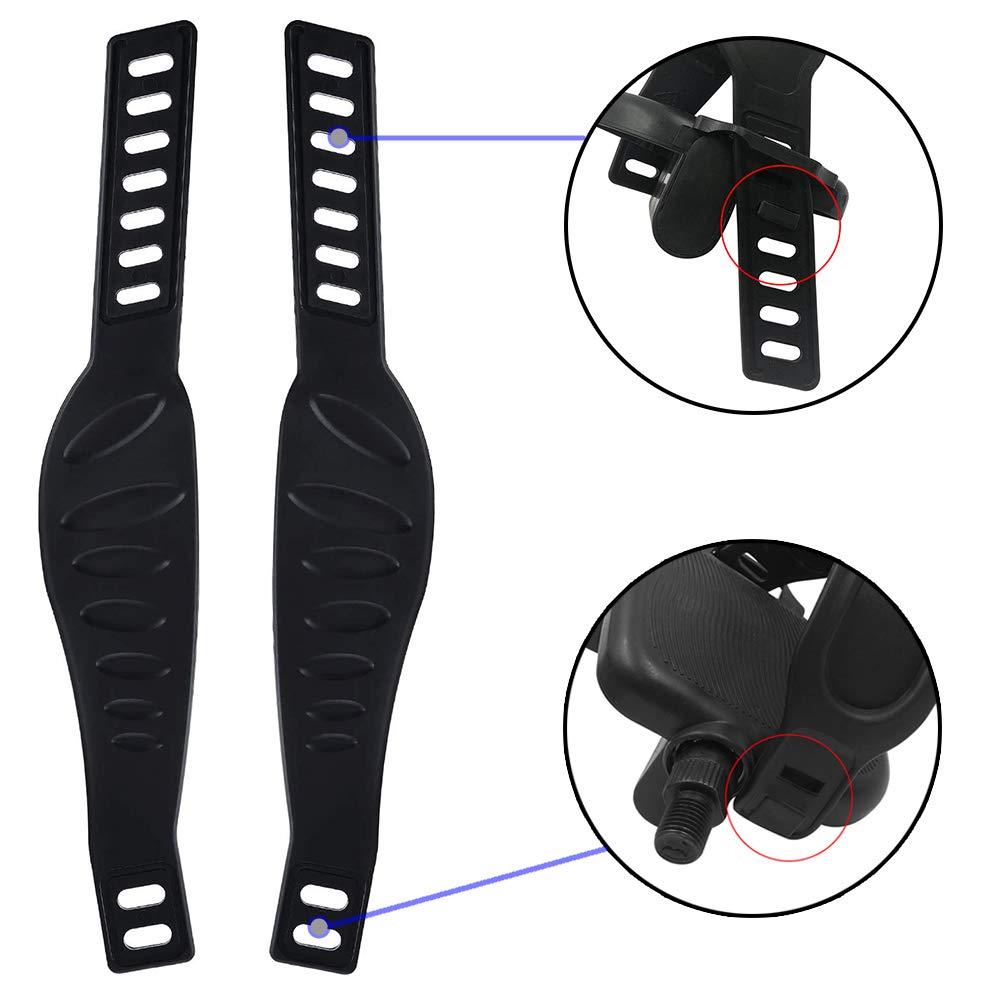 2 Pcs Exercise Bike Pedal Straps, Heavy Duty Adjustable Length Universal Pedal Strap Fits Most Bike Pedals Exercise Bike Bicycle