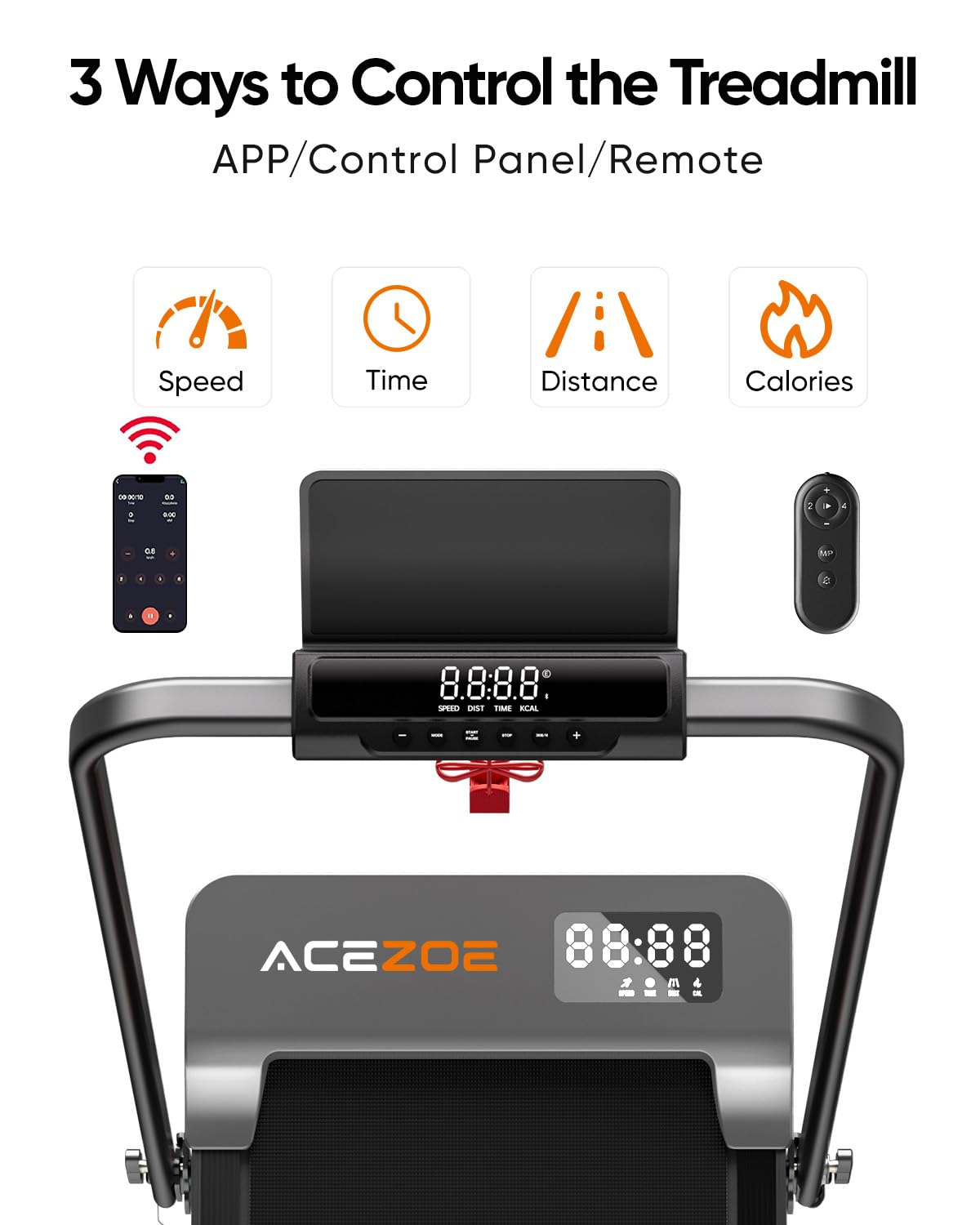 Acezoe 2-in-1 Foldable Treadmill with 3-Level 10% Incline, Walking Pad for Home Small Office, Compact Portable Under Desk Treadm