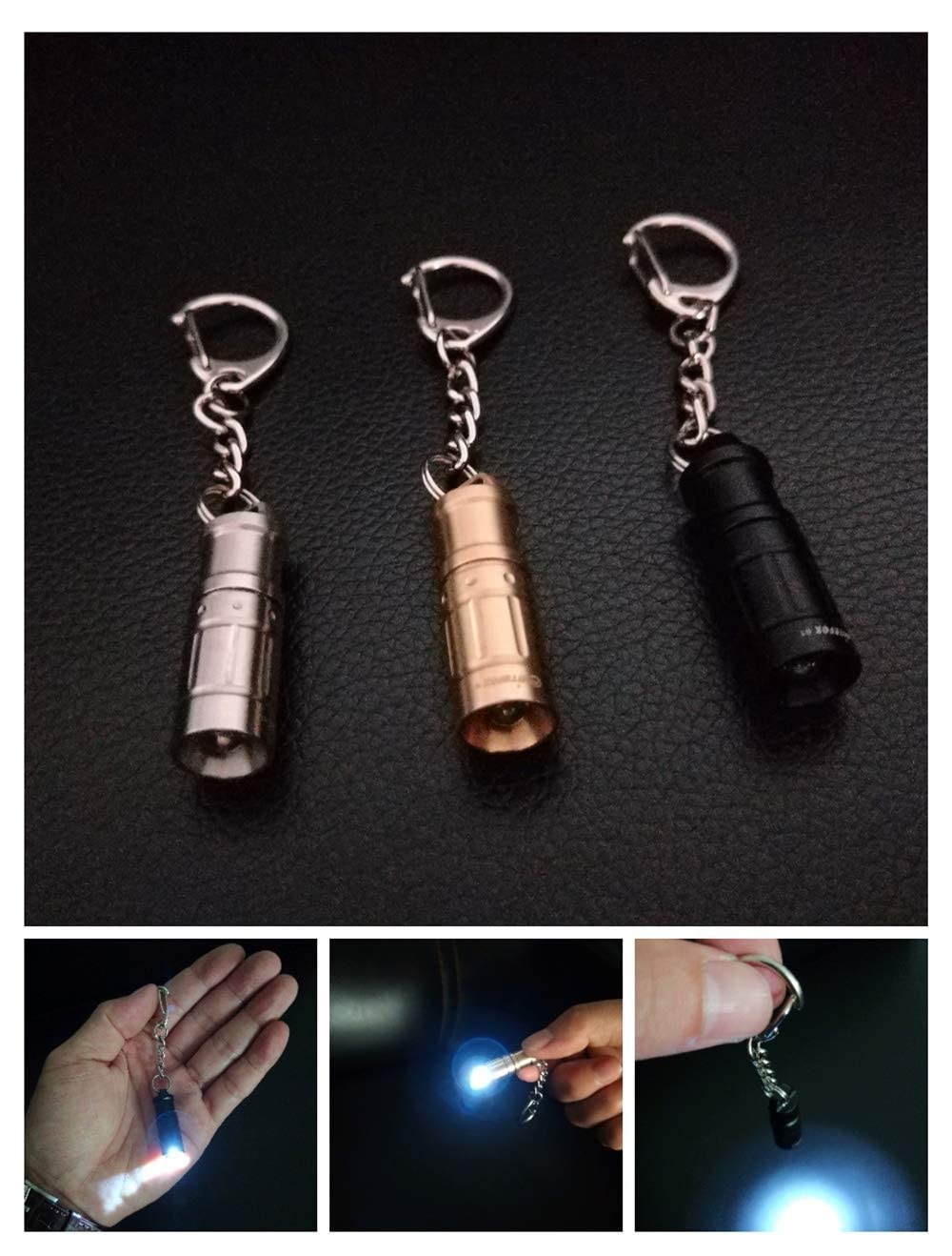 Super Mini Small Tiny Keychain Flashlight, Smallest Bright Key Ring Light Torch For Edc Emergency Dog Walking Sleeping Reading G