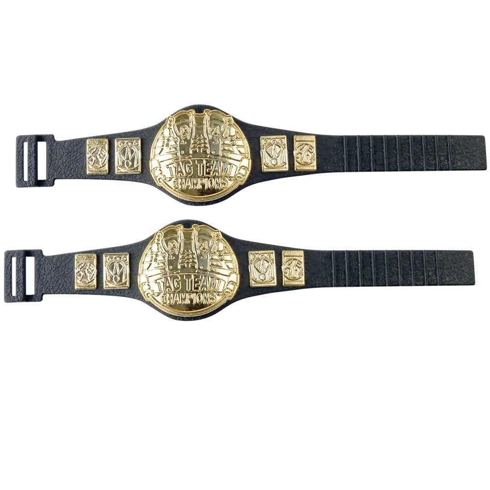 Set of 2 Tag Team Championship Belts for Wrestling Action Figures [5.75 Inches Long]
