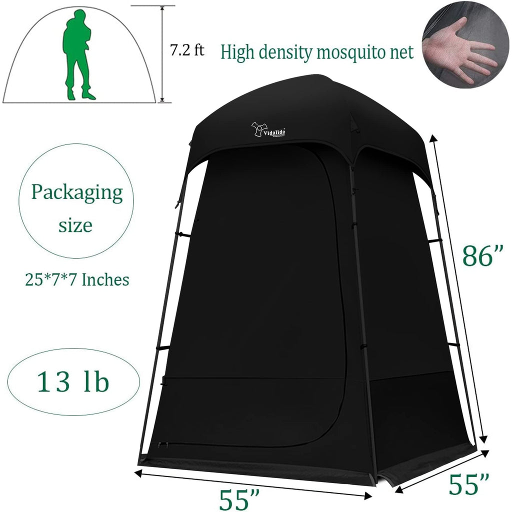 Outdoor Shower Tent Changing Room Privacy Portable Camping Shelters (Black)
