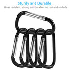 20Pcs Mini 1.85''/4.7Cm Aluminum Carabiners With 10Pcs Nickel Metal Key Rings Lightweight D Shape Keychain Clips Small Multipurp