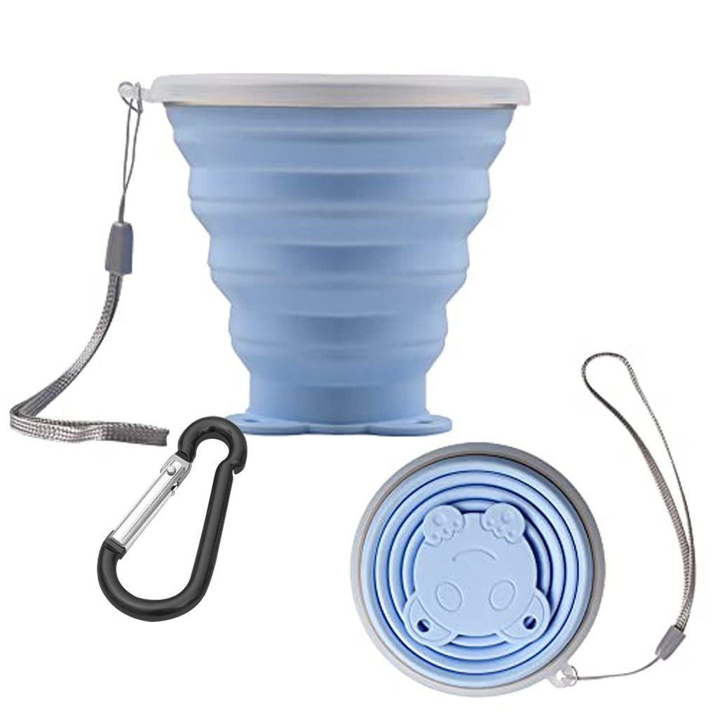 Nintora-C 180Ml+180Ml Collapsible Cup-Silicone Small Foldable-Expandable Folding Drinking Cups -Reusable Portable Mugs With Lids