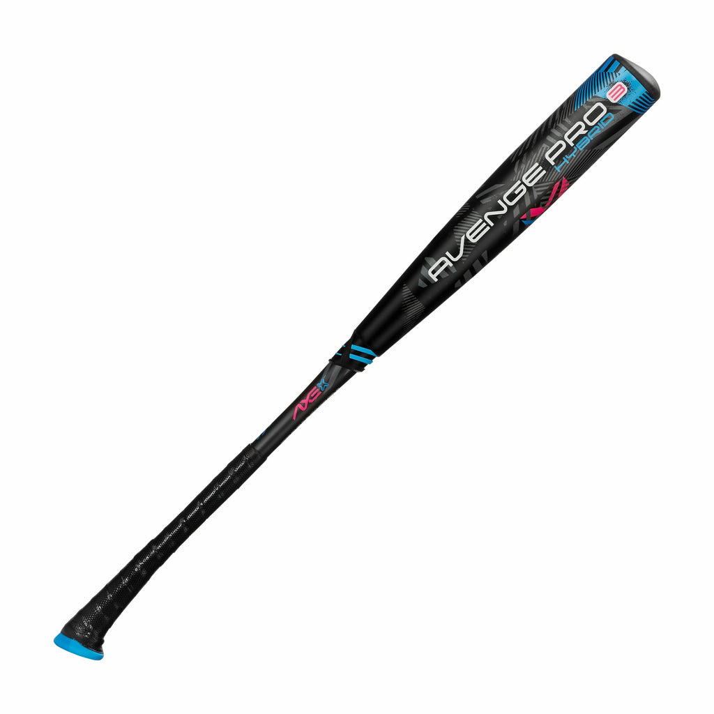 Axe | Avenge Pro 3 Hybrid | Usa Baseball Bat | Drop -10/-8/-5 | 3-Piece Hybrid | 2 5/8'' Barrel | Black/Blue/Pink (Pro Standard