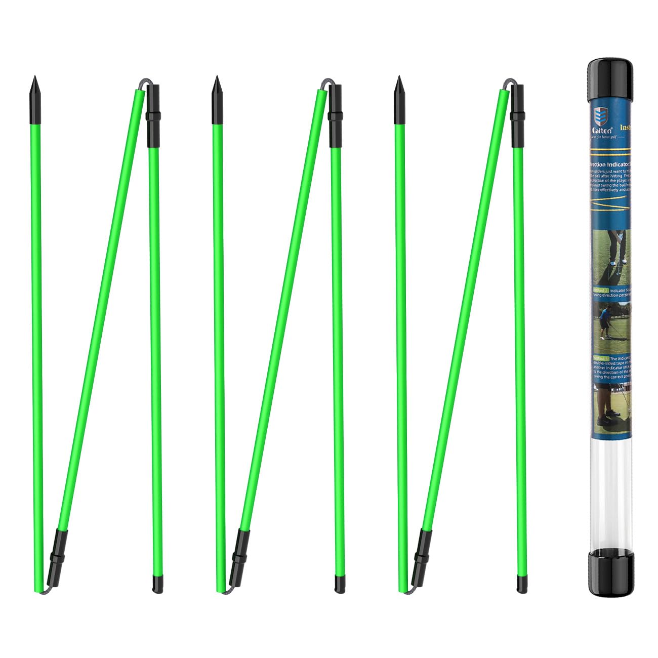 Rhino Valley Golf Alignment Sticks 3 Pack, 48 Collapsible Alignment Sticks For Aiming, Putting, Full Swing Trainer, Golf Alignme