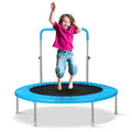 Lyromix 40 Inch Mini Trampoline for Kids and Adults, Indoor Toddler Rebounder Trampoline with Handle, Sky Blue