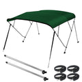 Seamander 4 Bow Marine Grade Polyester Boat Bimini Top, 600D Solution-Dyed Canvas, 4 Adjustable Nylon Straps, 2 Rear Support Pol
