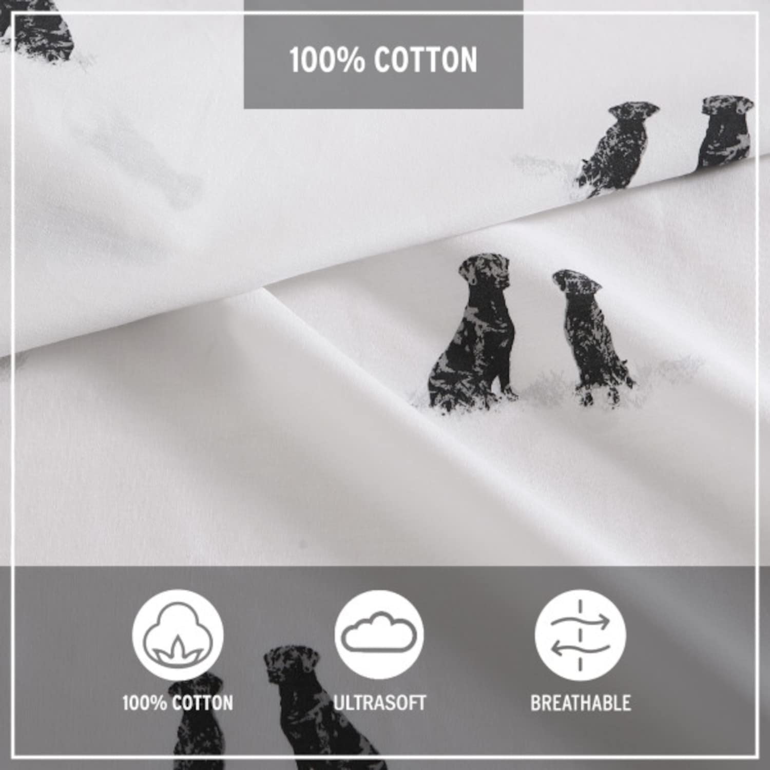 Eddie Bauer - Ushsa01104473 Home  Labrador Fields Collection  100 Cotton Percale Sheet Set, 4-Piece Bedding Set, Cool Crisp And