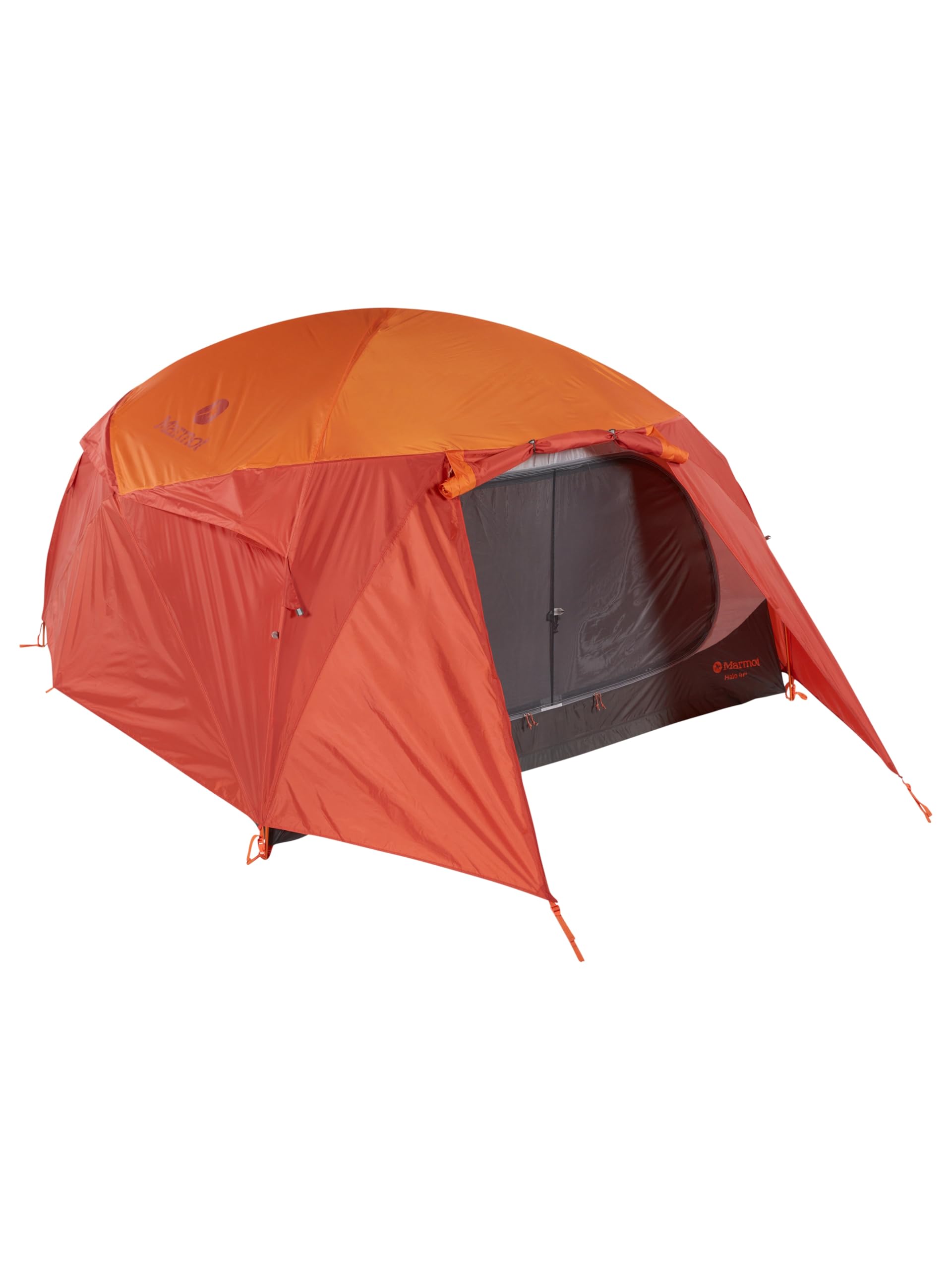 Marmot Halo 4 Person Tent, 4-Season Camping, 4-Poster Bed, Large Front Vestibule, Zip Open/Close Canopy, Pole Sleeve-Clip Combo,