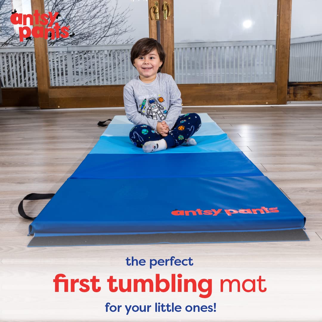 Flybar Antsy Pants Tumbling Mat - Gymnastics Mat, Easy To Clean Gym Mat, Sturdy, Foldable Tumbling Mat For Kids, Padded, Lightwe
