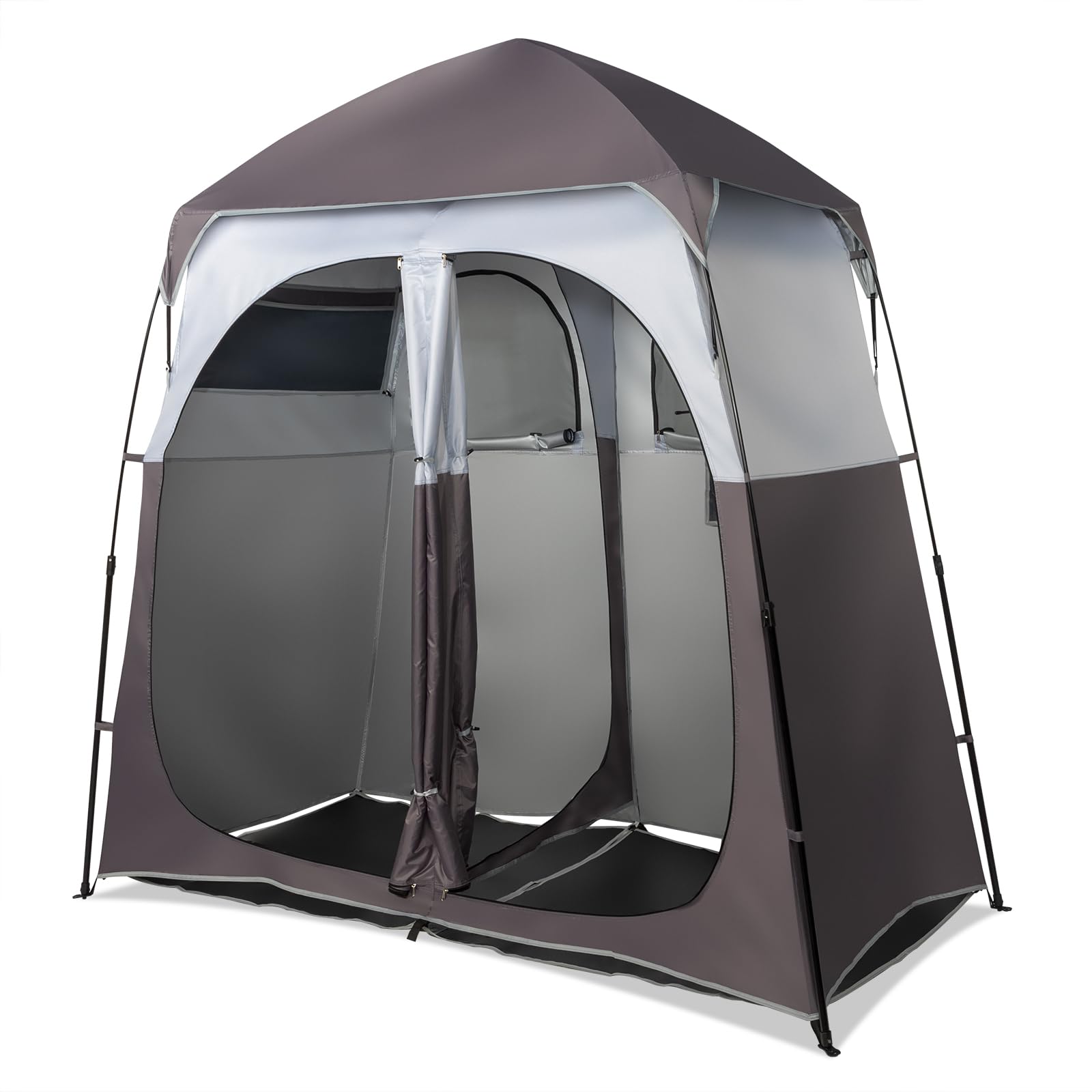 Vingli 2 Room Shower Tent, 7.5 Ft Instant Pop Up Shelter With Carrying Bag, Privacy Changing Room Tent, Perfect For Portable Toi