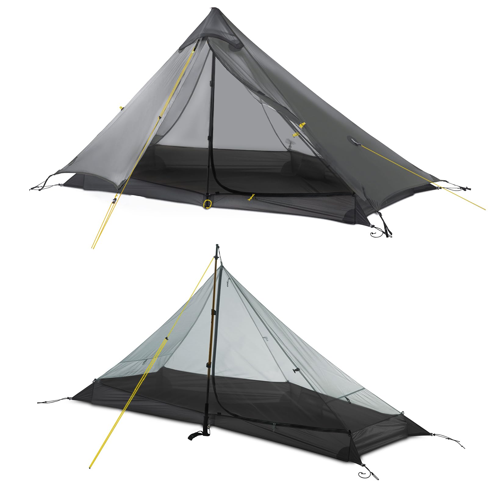 Lanshan Ultralight Tent 3-Season Waterproof Backpacking Tent For 1-Person Camping, Trekking, Climbing, Hiking, 1 Person, Dark Gr