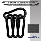Autmatch Carabiner Clips, 3'' Stainless Steel Spring Snap Hook Caribeener Clips Buckle Pack Grade Heavy Duty Carabiners Quick Li