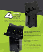 Hme High-Strength Welded Construction Durable Multi-Use Platform Brackets 4 Pack - For Use With Hunting Blinds, Play Sets, Tree