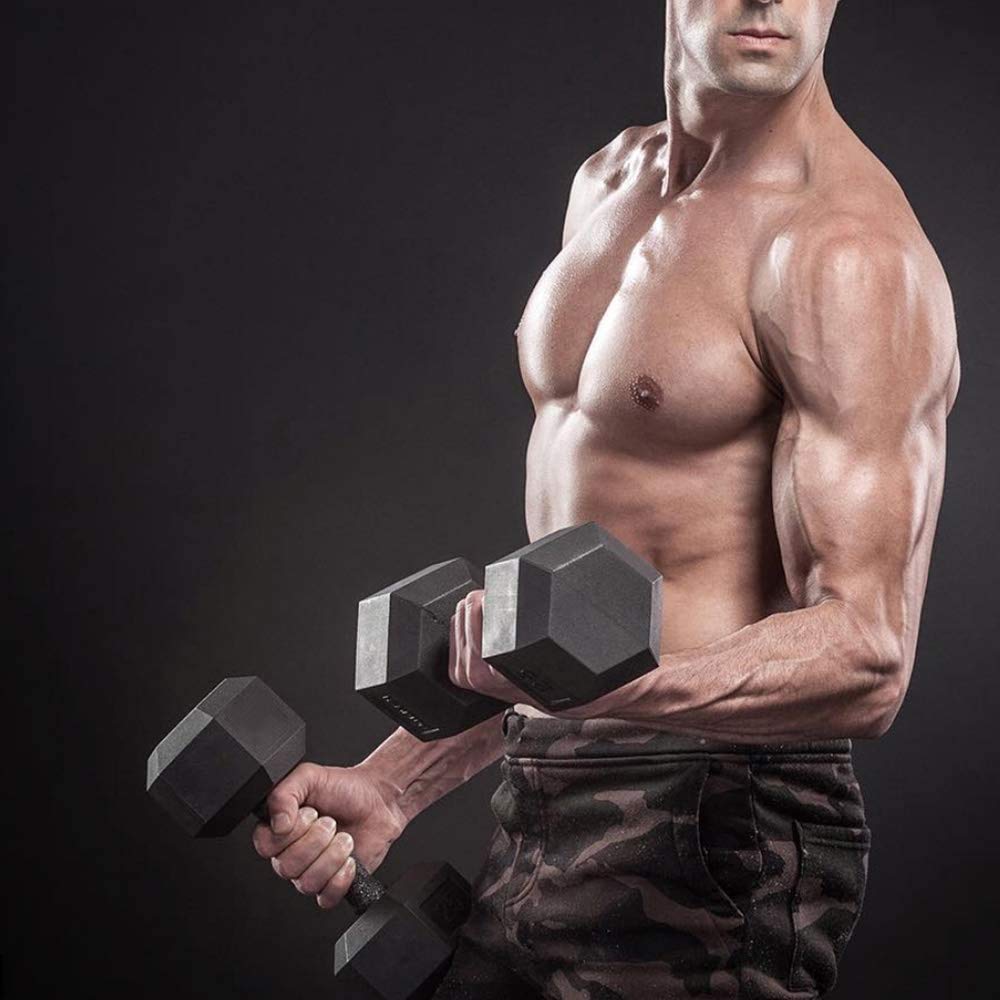 Wf Athletic Supply Rubber Coated Hex Dumbbell Set, Multiple Choices Available - Dumbbells With Rack Stand And Mat, Or Dumbbells