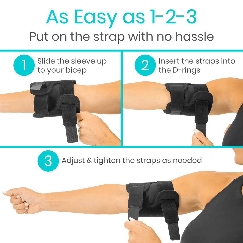 Vive Bicep Brace Compression Sleeve For Tendonitis - Upper Arm Tricep  Bicep Support Brace For Pain Relief - Comfortable, Lightw