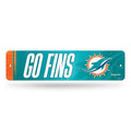 Rico Industries NFL Football Miami Dolphins Metal Street Sign 4 x 15 Home D  cor - Bedroom - Office - Man Cave