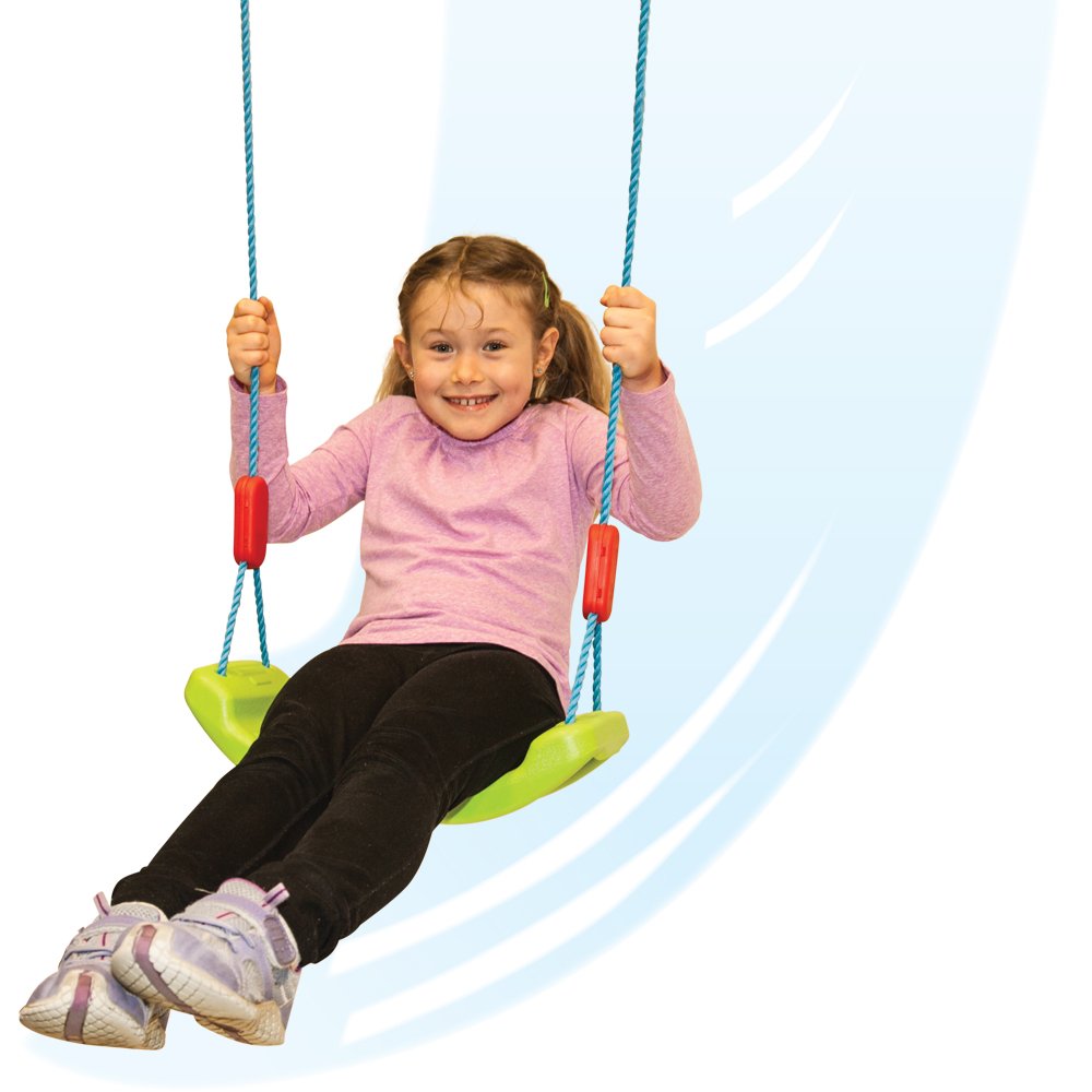 Geospace Outdoor Or Indoor Swing Time Bench Swing With E-Z Ring Setup System For Kids 12 & Under
