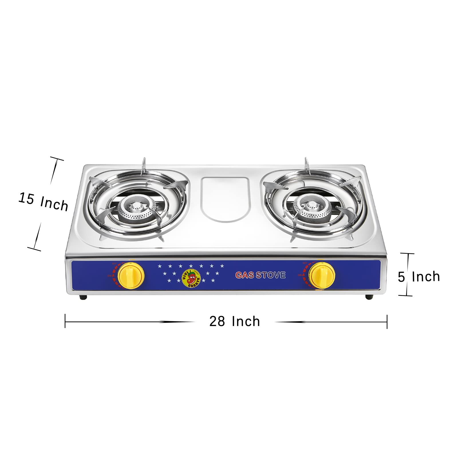 Vivicreate 2 Burner Propane Gas Stove Outdoor Cooking Portable Double Burner Propane Cooktop Burners For Camping Bbq Patio Fryin