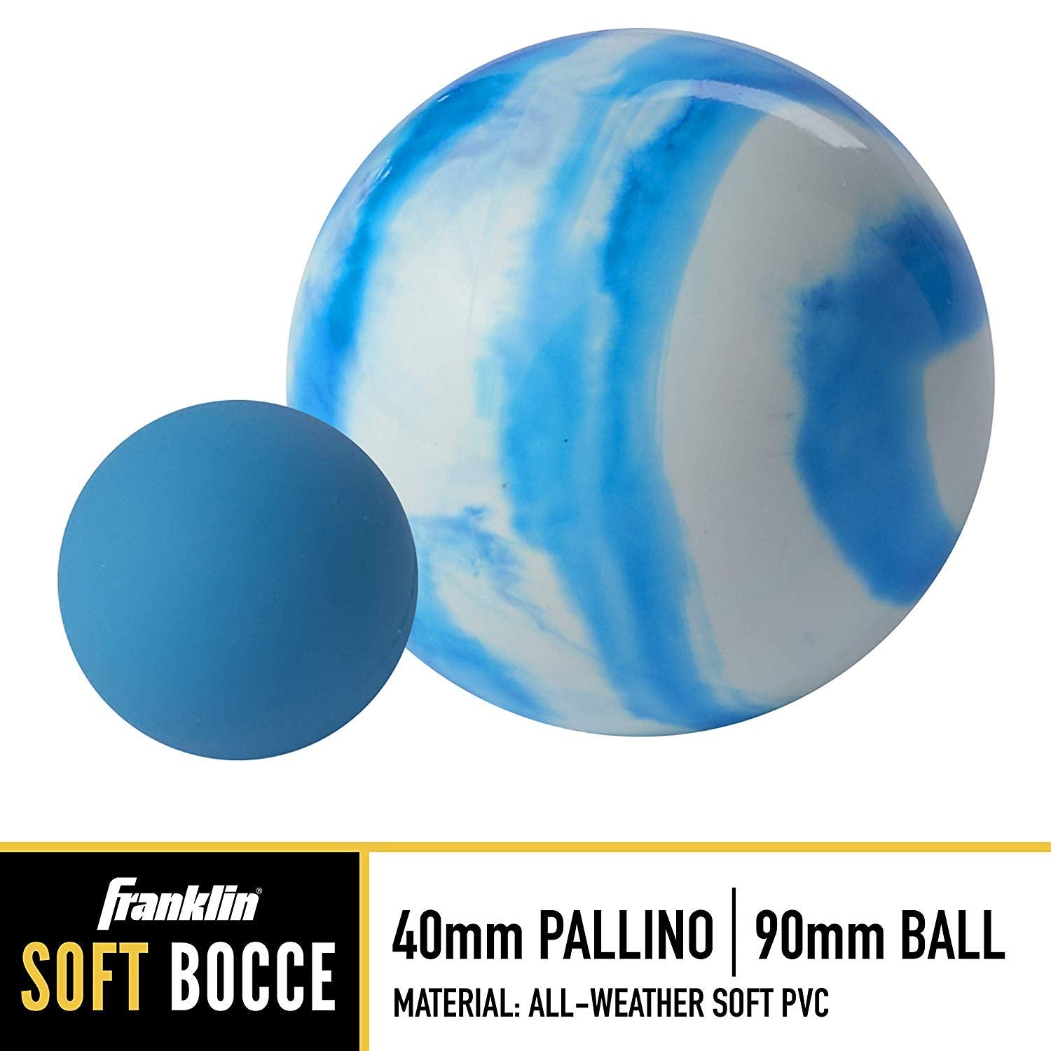 Franklin Sports Soft Bocce Set - 8 Soft Bocce Balls And 1 Pallino - Perfect For Beach, Backyard Or Outdoor Party Game - Family S