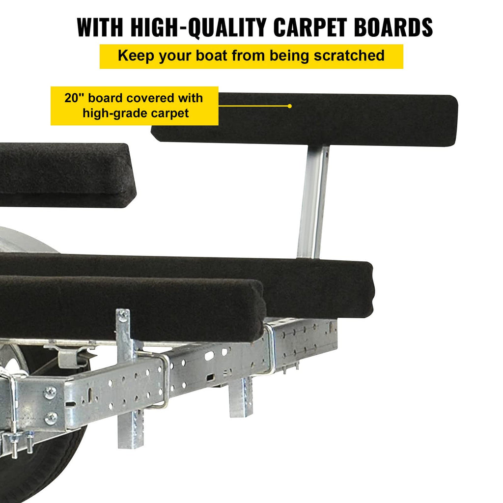 Vevor Boat Trailer Guide On, 2Pcs, Short Bunk Guide-Ons Steel Trailer Guides W/Carpet-Padded Boards, Complete Mounting Accessori