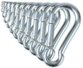 Branded Boards Black & Silver Heavy Duty Zinc-Galvanized Steel Carabiner Spring Snap Clip Link Hooks. 200-400Lb Load. 6 Packs, 1