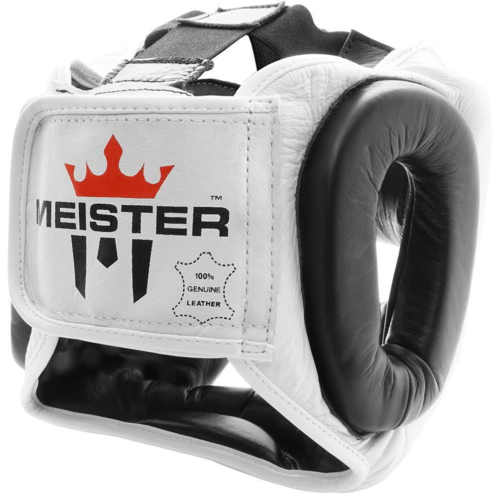 Meister Gel Full-Face Training Head Guard For Mma, Boxing & Muay Thai - White/Black - Large/X-Large