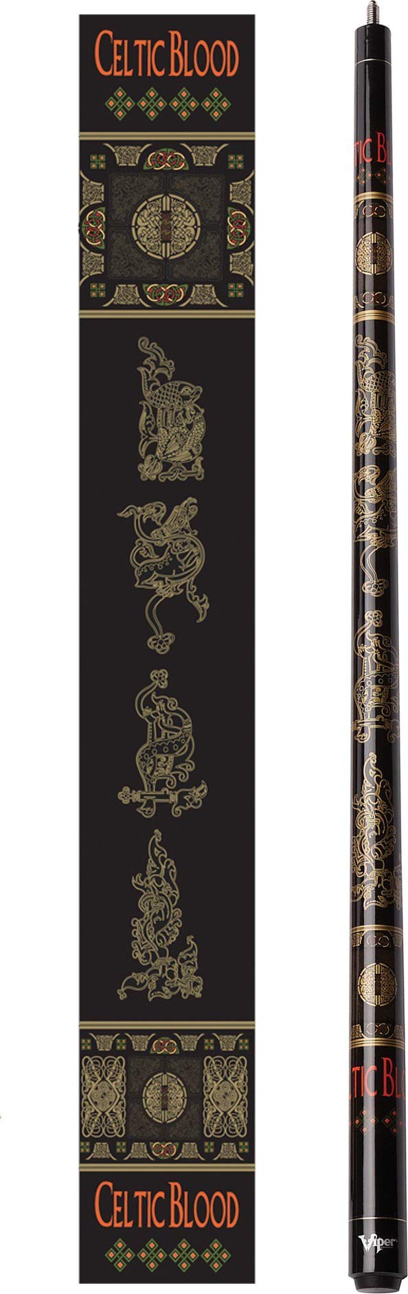 Viper Underground 58'' 2-Piece Billiard/Pool Cue, Celtic Blood, 21 Ounce