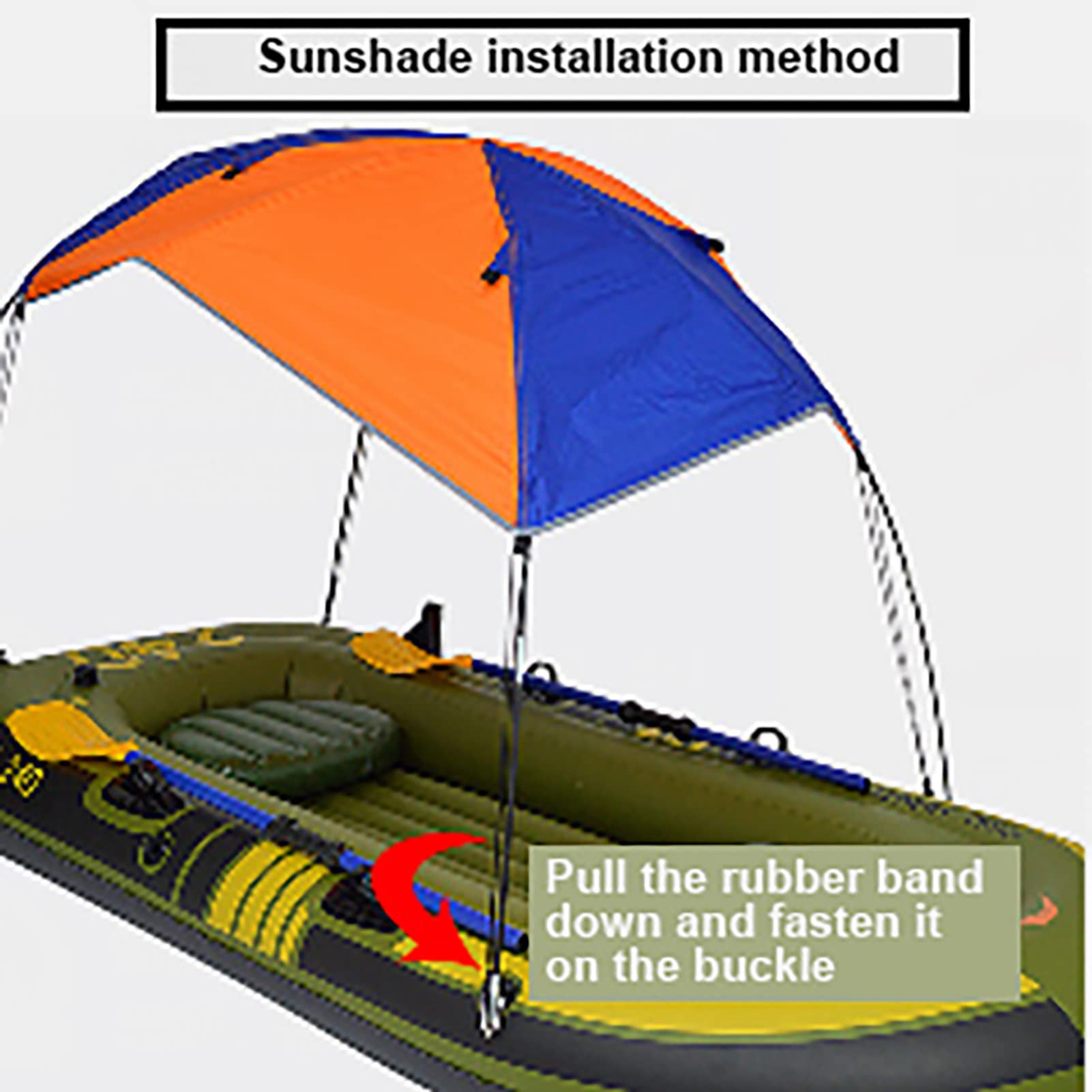Fishing Sun Shade, 2-4 Persons Boat Sun Shelter Sailboat Awning Cover Fishing Canopy Tent Sun Shade (4 Persons(Suitable Replacem