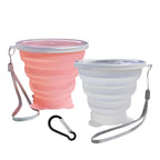 Collapsible Cup-Silicone Small Foldable Cup-Expandable Folding Drinking Cup-Reusable Portable Mugs Cups With Lids For Travel, Ca
