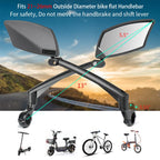 Bike Mirror For Handlebar Bikes Briskmore Bicycle Mirror For Scooter E-Bike, Scratch Resistant Glass Lens, Ajustable And Rotatab