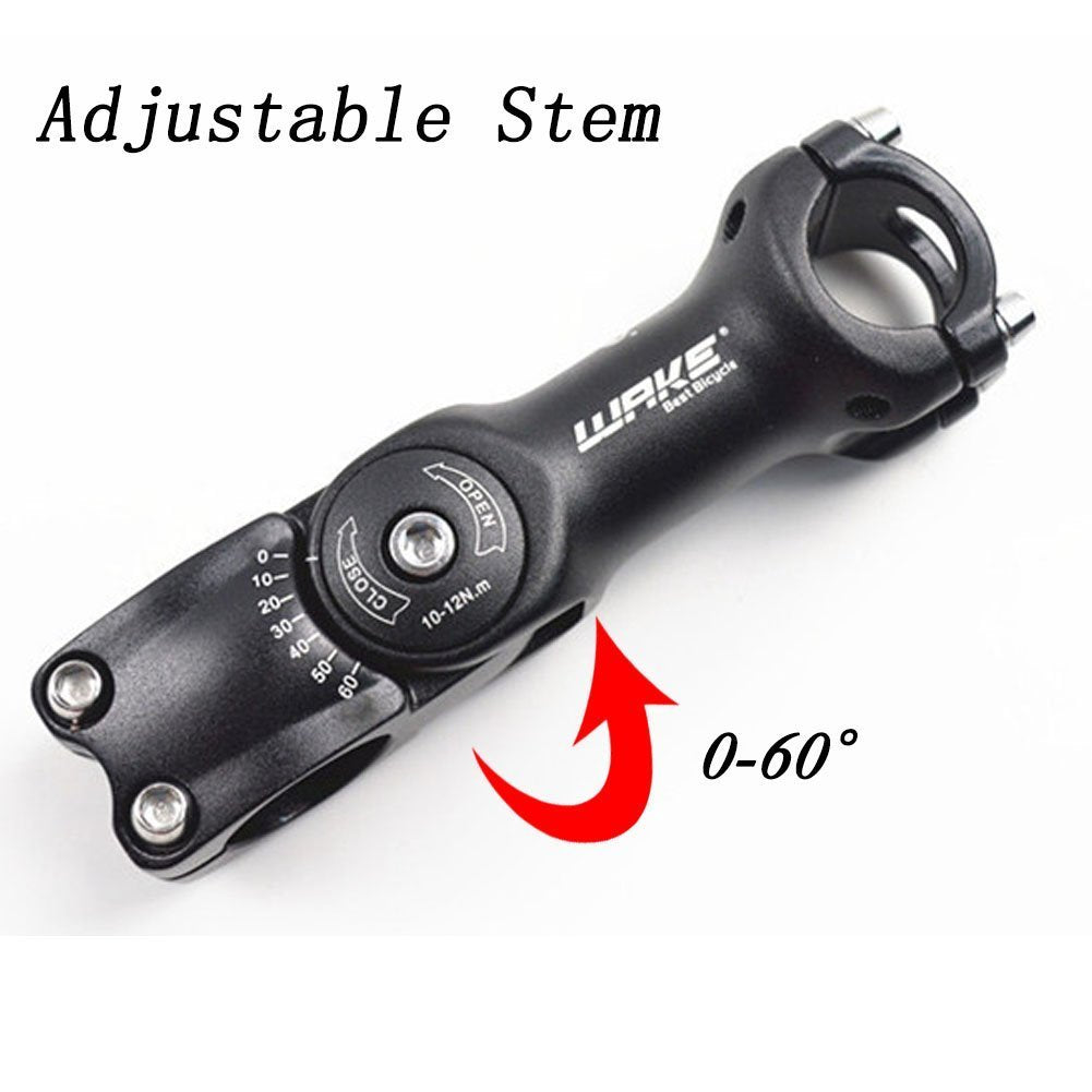 Wake Mtb Stem 31.8 110Mm 60 Degree Adjustable Bike Stem Mountain Bike Stem Short Handlebar Stem For Most Bicycle, Road Bike, Mtb