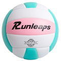 Runleaps Soft Indoor Volleyball Waterproof Volleyball Light Touch Recreational Ball For Pool Gym Indoor Outdoor (Pink/Light Blue