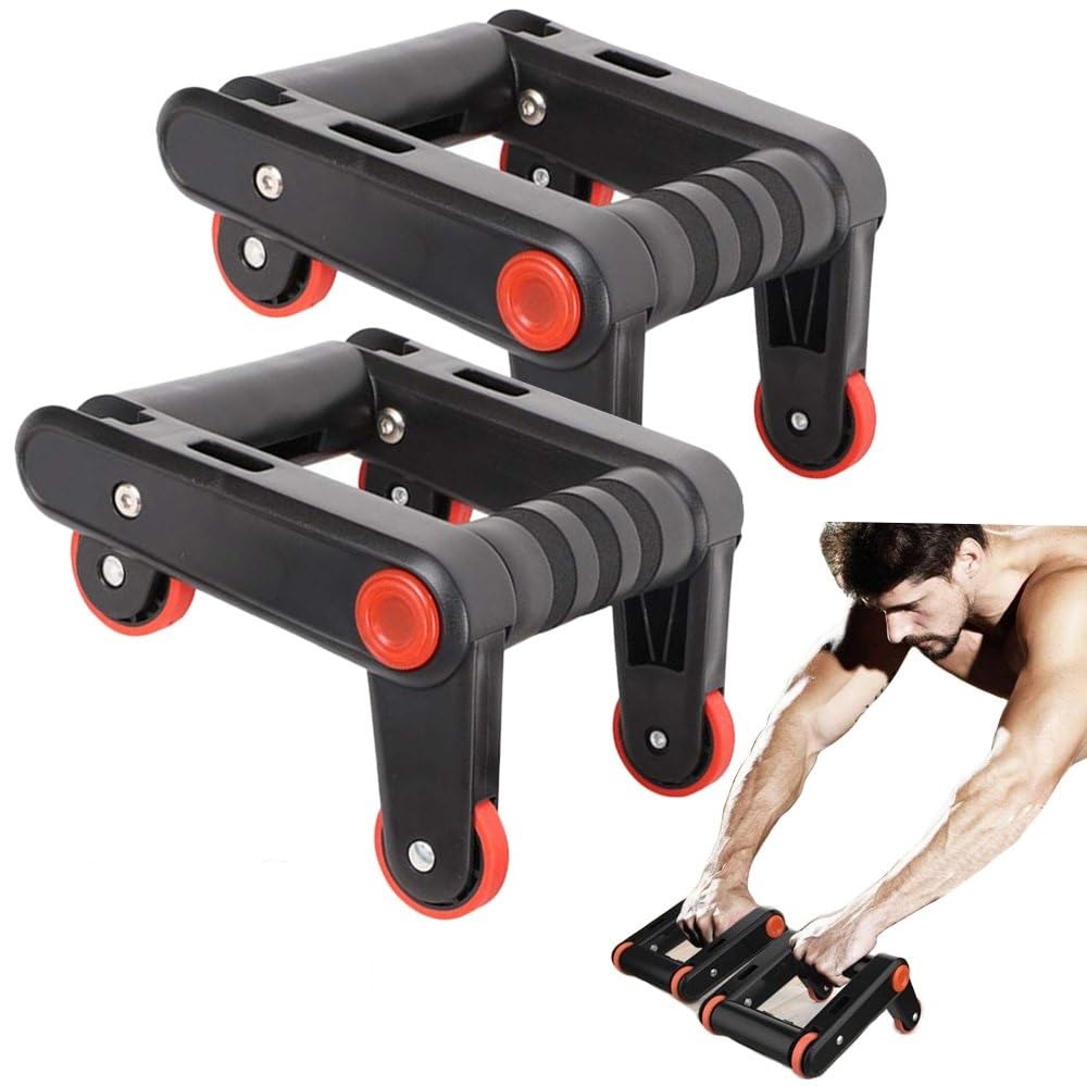Toriox 2in1 AB Roller Folded Abdominal Exercise Wheel Fitness Home Trainer Abdominal Muscle Trainer Exercise in Home Gym