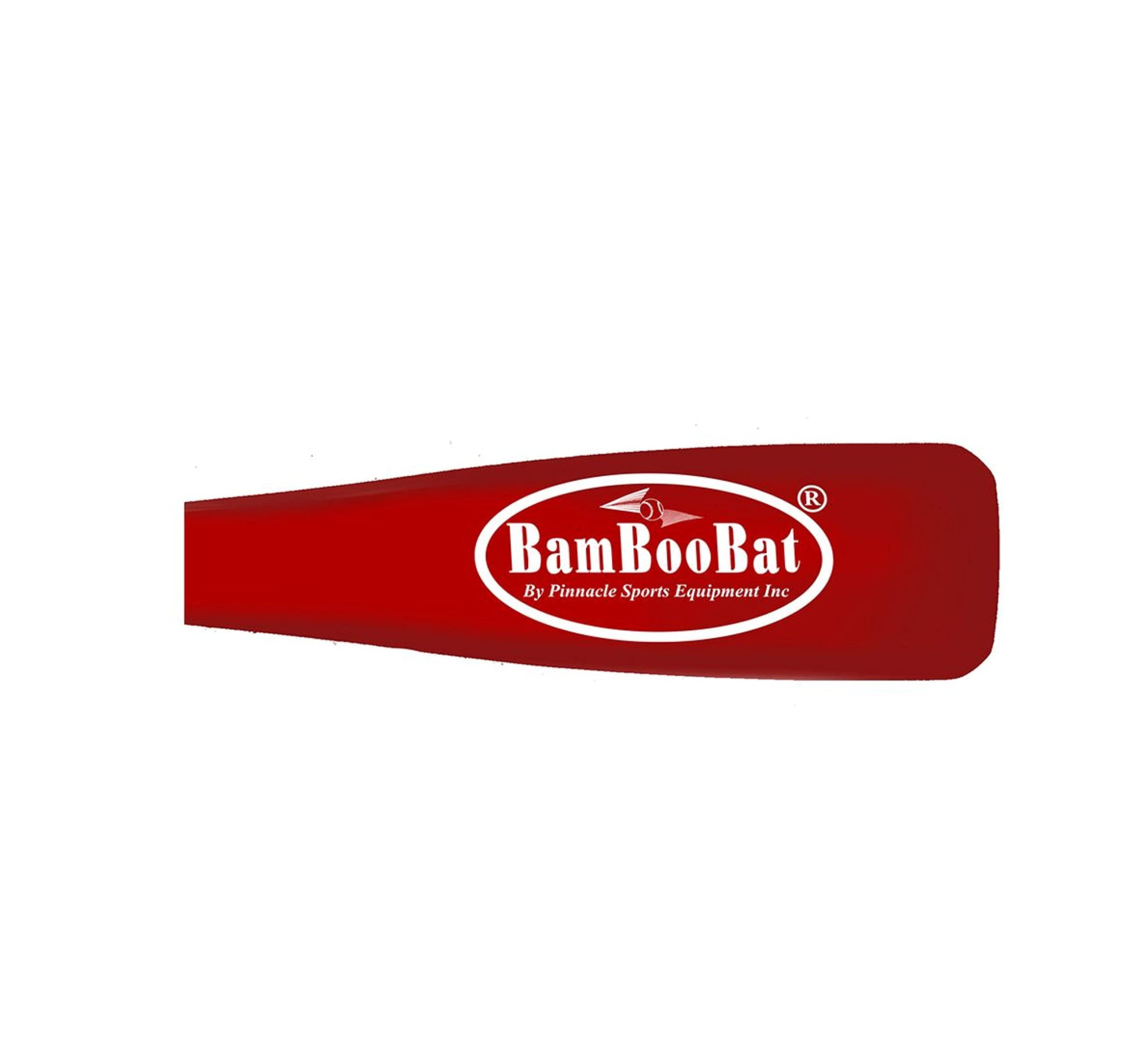 Bamboobat 18'' Hand Trainer/Glove Pounder Wood Baseball Bat, White Handle/Bright Red