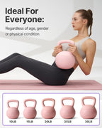 YOTTOY Soft Kettlebell,Kettlebell Anti-Slip Grip Weight for Home Workouts, Kettlebells Set Strength and Safety Guaranteed (Pink,