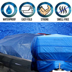 Comfitwear 8X10 Blue Poly Tarp Cover, Water Proof Tent Shelter Camping Rv Boat Tarpaulin