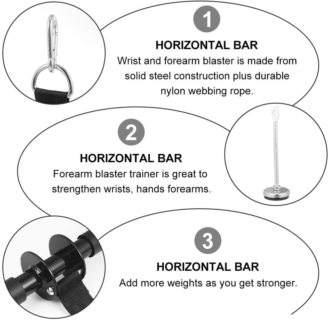 Morwealth Forearm Wrist Roller Blaster Exercise Trainer Weight-Bearing Wider Nylon Straps Arm Strength Training Fitness Equipmen