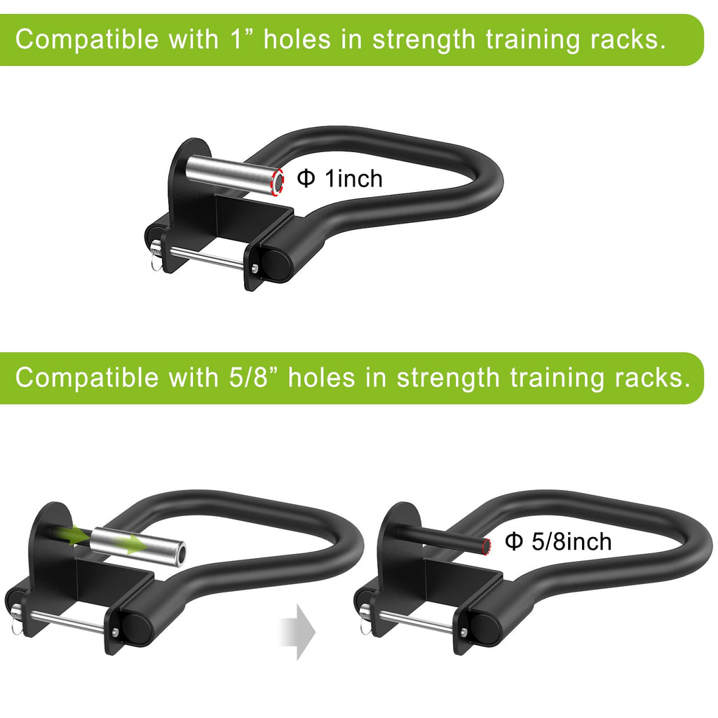 Seleware Dip Bar Attachment For 3'' X 3'' With 1'' Or 5/8'' Hole Power Cage Squat Rack, Set Of 2 Heavy Duty Steel Dip Handles Wi